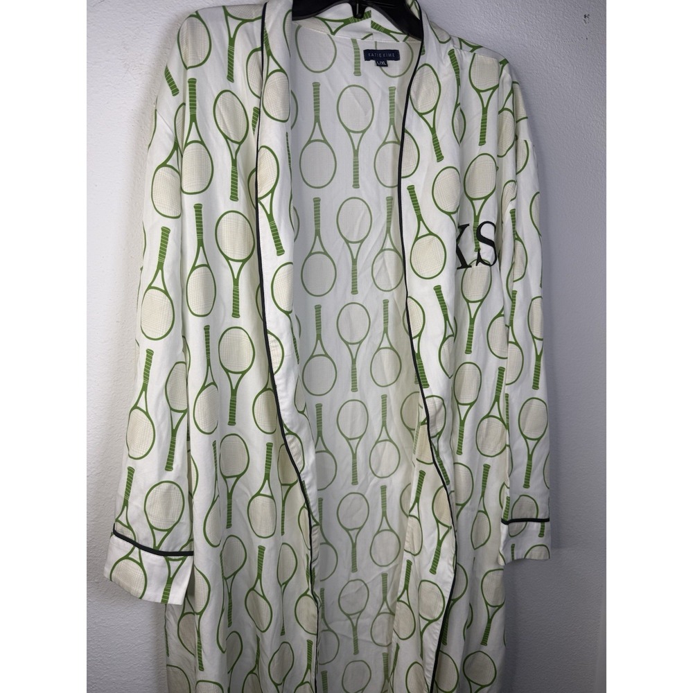 Katie Kime Tennis Monogrammed K S Robe Size L/XL No Belt Cotton‎ Soft - Picture 2 of 6